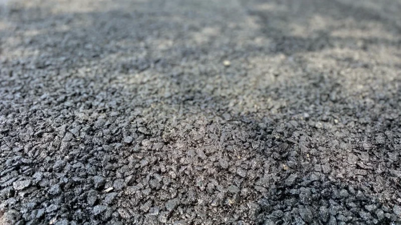 Close up view of asphalt.