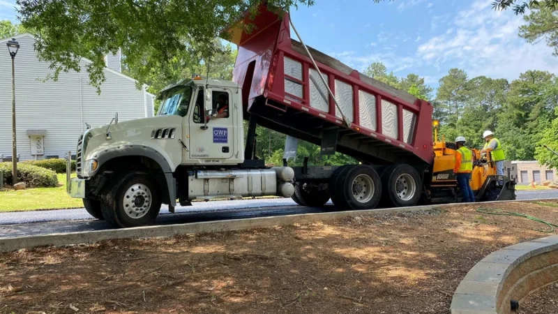 A truck that carries asphalt.